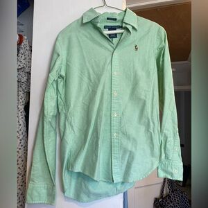 Green Classic Fit Ralph Lauren Oxford Shirt